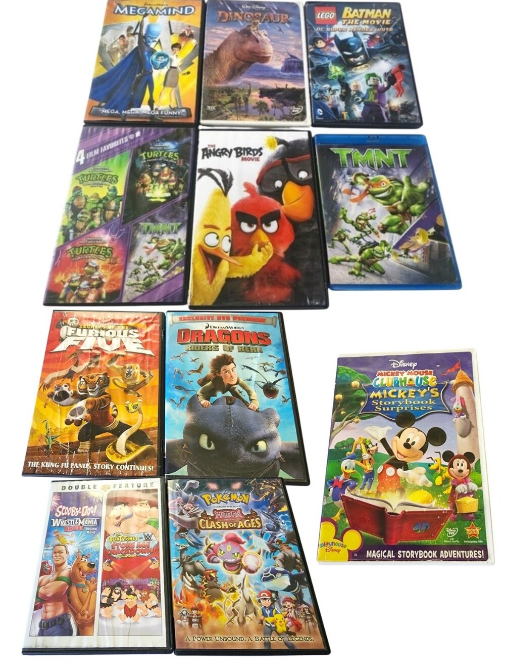 12pc Lot Of Kids DVD Set-ninja Turtles, Lego, Angry Birds, Mickey Mouse, Etc